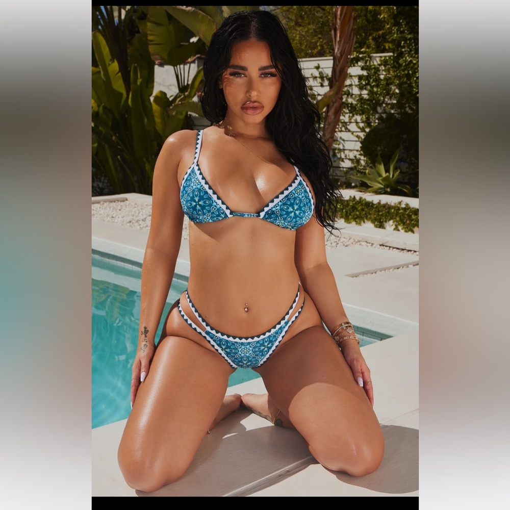 Blue bikini set fashion nova